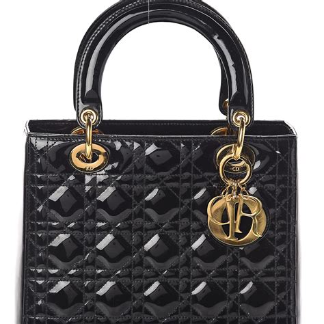 christian dior patent cannage medium lady dior black fake|lady dior bag authenticity.